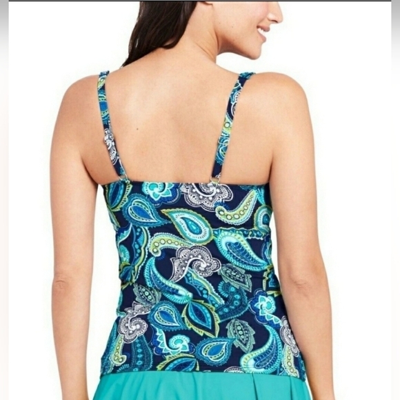 Lands' End Paisley Swim Tankini Women's Swim Top Size 6 - Picture 2 of 12